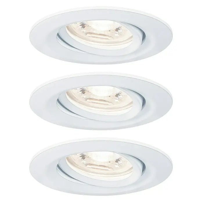Paulmann LED-Einbauleuchten-Set Nova Mini - 12 W, Weiß, Warmweiß - Vorderansicht