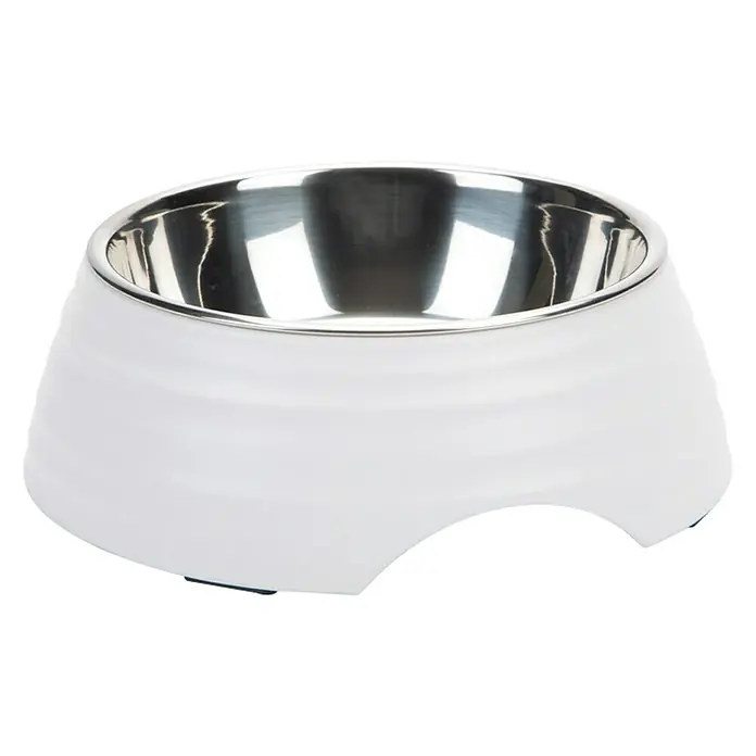 Beeztees Tazón para mascotas Rimpu - Apto para: Perros, Capacidad: 350 ml, Blanco - Vista frontal