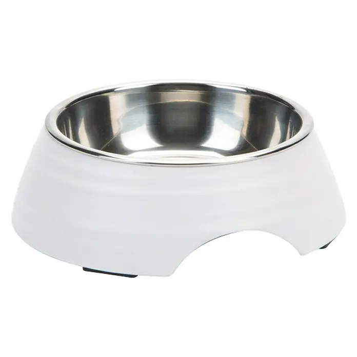 Beeztees Tazón para mascotas Rimpu - Apto para: Perros, Capacidad: 160 ml, Blanco - Vista frontal