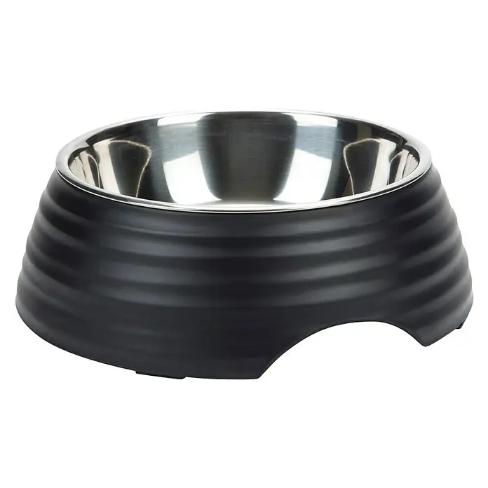 Beeztees Tazón para mascotas Rimpu - Apto para: Perros, Capacidad: 700 ml, Negro - Vista frontal