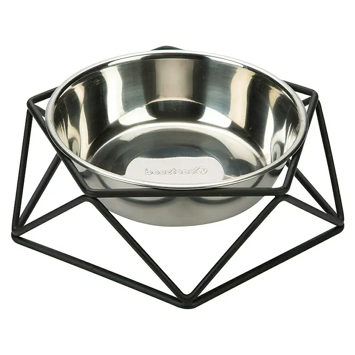 Beeztees Tazón para mascotas Puroni - Apto para: Perros, Capacidad: 700 ml, Negro - Vista frontal