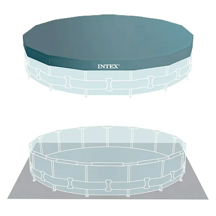 Intex Set bazen s priborom Frame Pool - Ø x V: 457 x 122 cm, 16.805 l, Sive boje