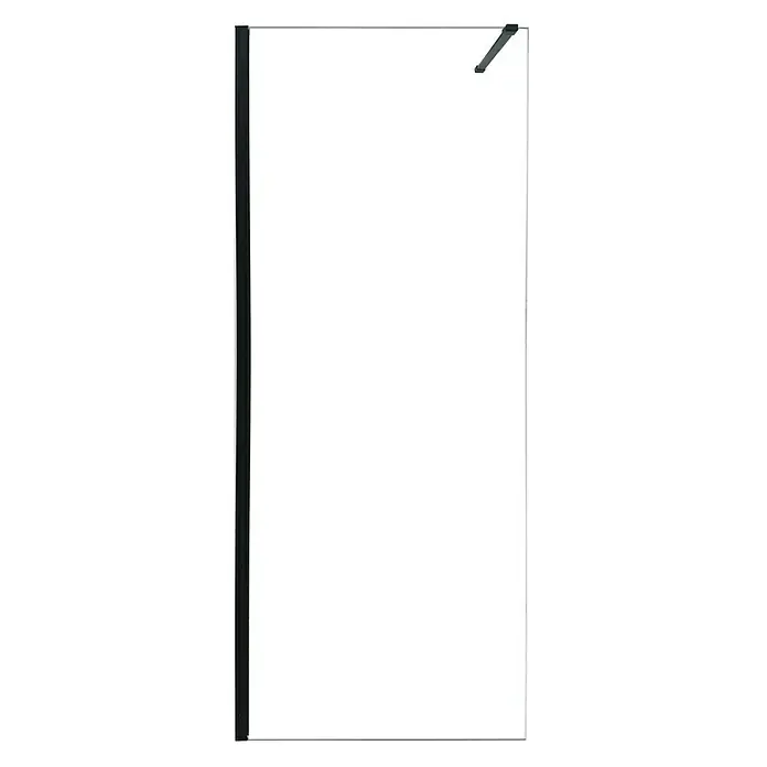 Mampara de ducha fija Walk-In Antibes - Negro, An x Al: 100 x 200 cm, 8 mm