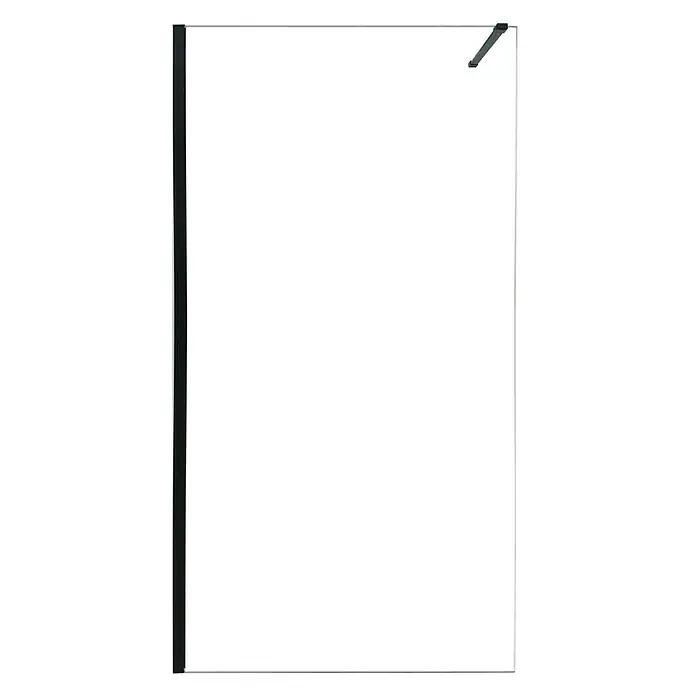 Mampara de ducha fija Walk-In Antibes - Negro, An x Al: 120 x 200 cm, 8 mm