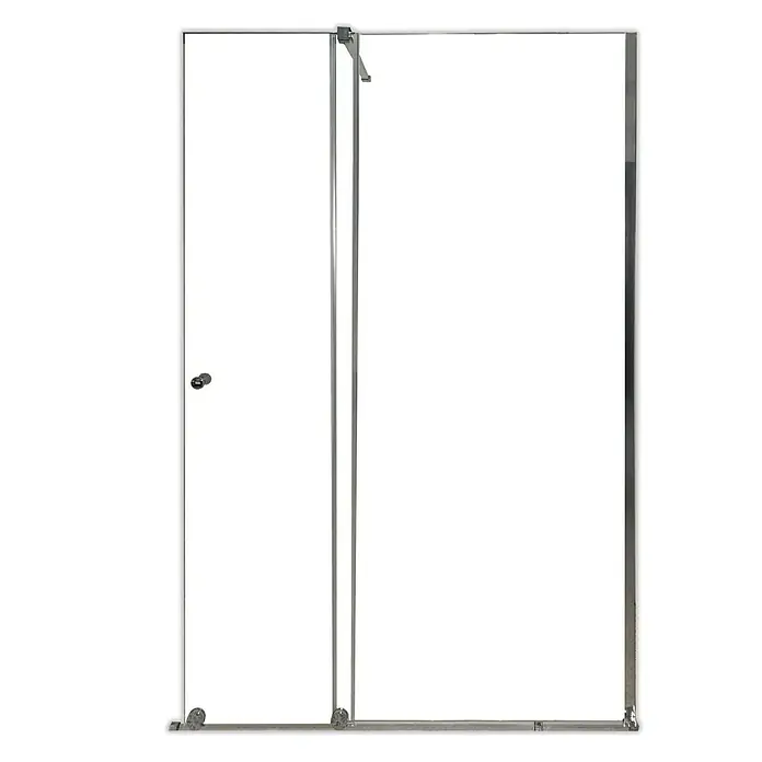 Mampara de ducha fija + hoja corredera Zurich - An x Al: 140 x 195 cm, 6 mm, Cromo