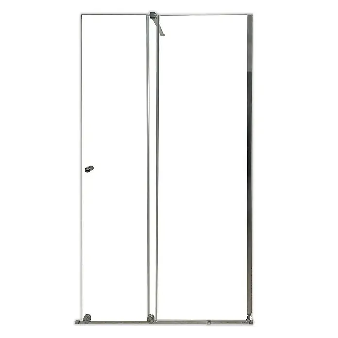 Mampara de ducha fija + hoja corredera Zurich - An x Al: 120 x 195 cm, 6 mm, Cromo