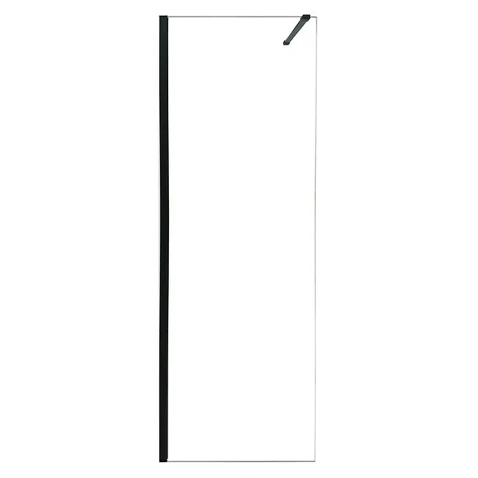 Mampara de ducha fija Walk-In Antibes - Negro, An x Al: 90 x 200 cm, 8 mm