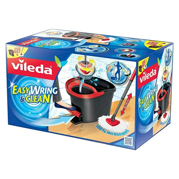 Vileda Easy Wring+Clean Wischmop-Set - Mikrofaser, 4 -tlg. - Rechte Seitenansicht