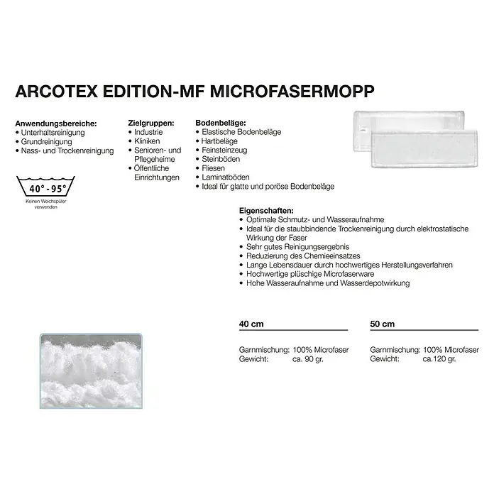 Mikrofasermopp - Breite: 50 cm, Material Bezug: Mikrofaser - Vorderansicht