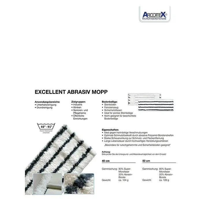 Mikrofasermopp Profi - Breite: 50 cm, Material Bezug: 80 % Supermikrofaser, 20 % Abrasivborste - Vorderansicht