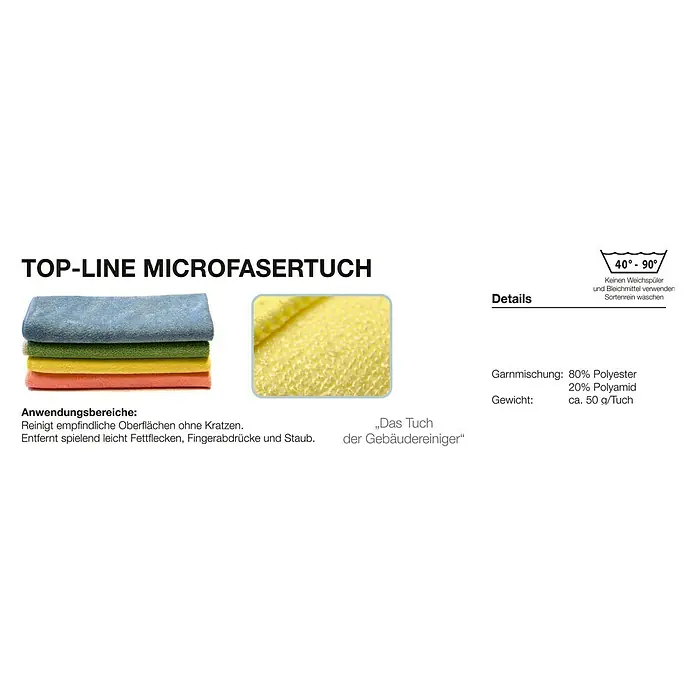 Mikrofasertuch Topline - 5 Stk., 40 x 40 cm, Mikrofaser, Rot - Vorderansicht