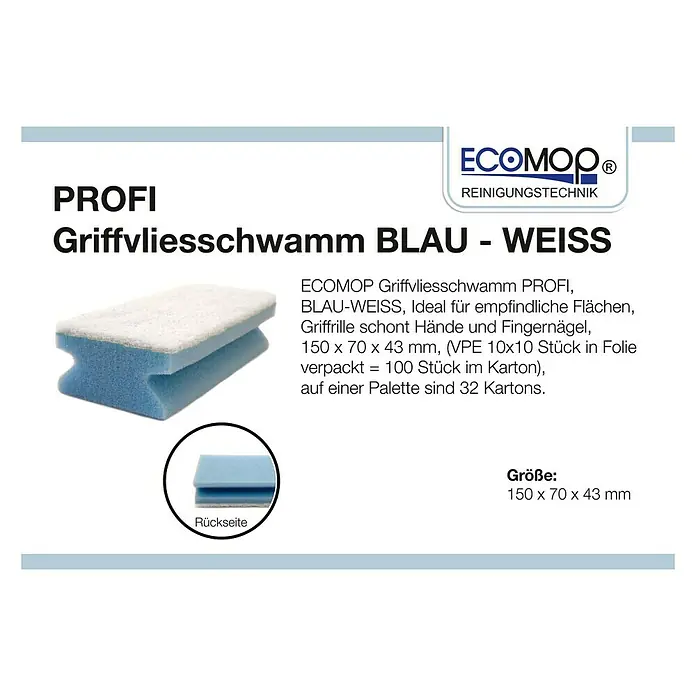 Reinigungsschwamm - 10 Stk., Blau - Linke Seitenansicht