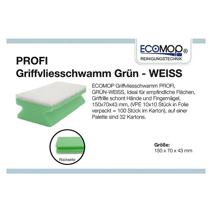 Reinigungsschwamm - 10 Stk., Grün - Linke Seitenansicht