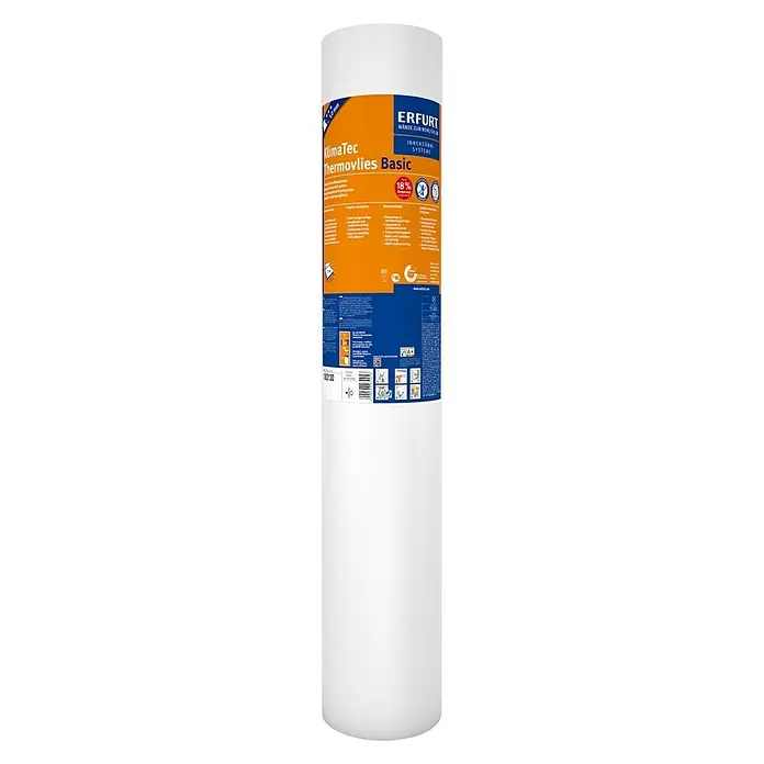 Erfurt Thermovlies Klima Tec Basic - 1 mm, 10 x 0,75 m, Weiß - Vorderansicht