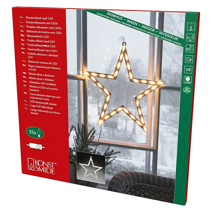 Konstsmide Led-kerstverlichting Ster - Binnen, 35 lampen, b x h: 50 x 47 cm, Warm wit - Vooraanzicht