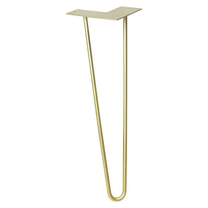 Wagner System Möbelfuß Hairpinlegs - Länge: 400 mm, Gold, Stahl - Vorderansicht