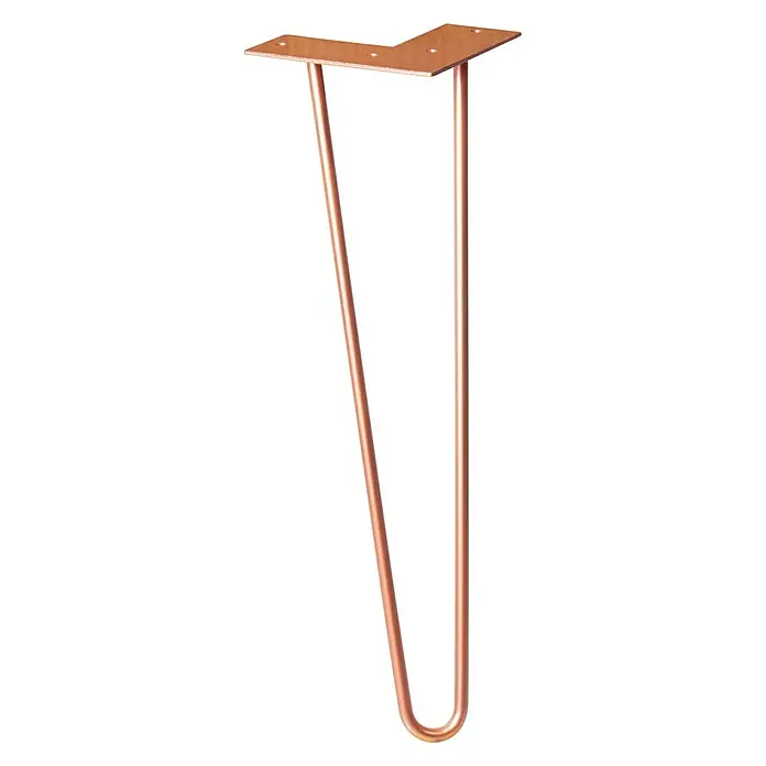 Wagner System Möbelfuß Hairpinlegs - Länge: 400 mm, Rosé Gold, Stahl - Vorderansicht