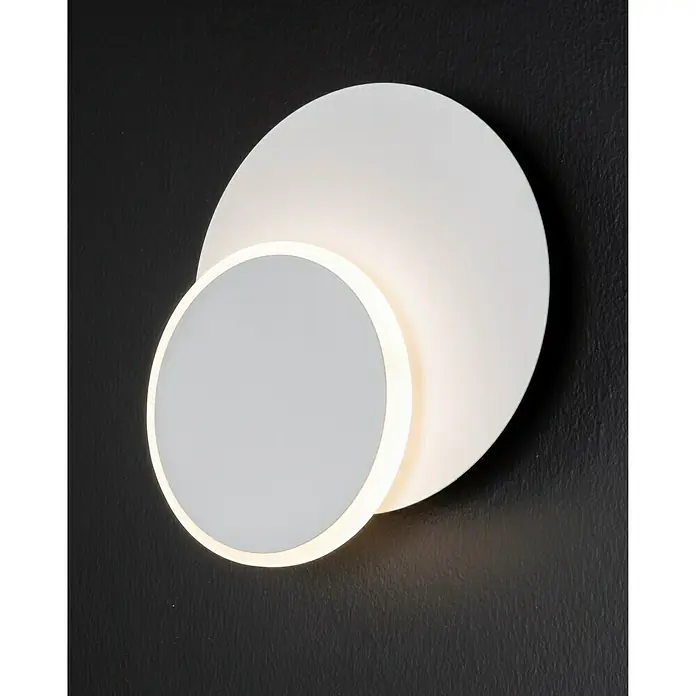 WOFI LED-Wandleuchte Sutter - 4,5 W, L x B x H: 16 x 16 x 5,5 cm, Weiß, Warmweiß - Rechte Seitenansicht