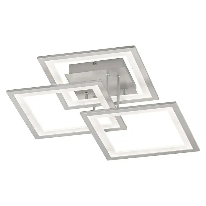 WOFI LED-Deckenleuchte Modesto - 33 W, L x B x H: 50 x 50 x 17 cm, Silber, Warmweiß - Ansicht von unten