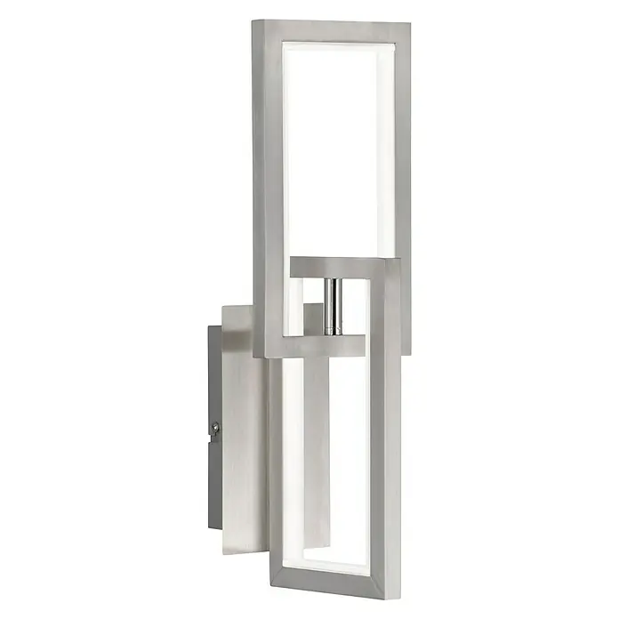 WOFI Muriel LED-Wandleuchte - 14 W, L x B x H: 13 x 17 x 40,9 cm, Nickel matt, Warmweiß - Linke Seitenansicht