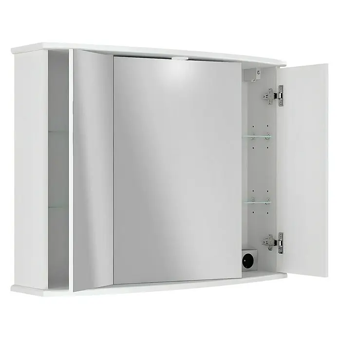Riva LED-Spiegelschrank Rally - B x H: 82 x 63,4 cm, Mit Beleuchtung, Spanplatte, Weiß
