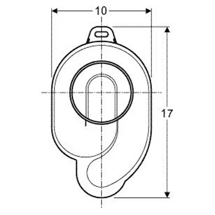 Geberit Urinal-Absaugsiphon Jetex - DN 50, Abgang: Waagerecht - Skizze