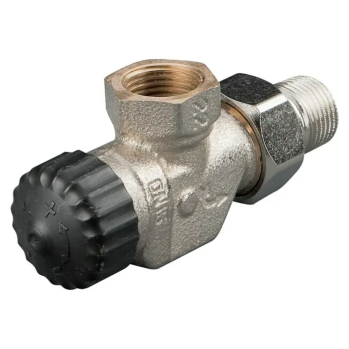 Heimeier Thermostat-Ventilunterteil - ½″, Axial - Ansicht von oben