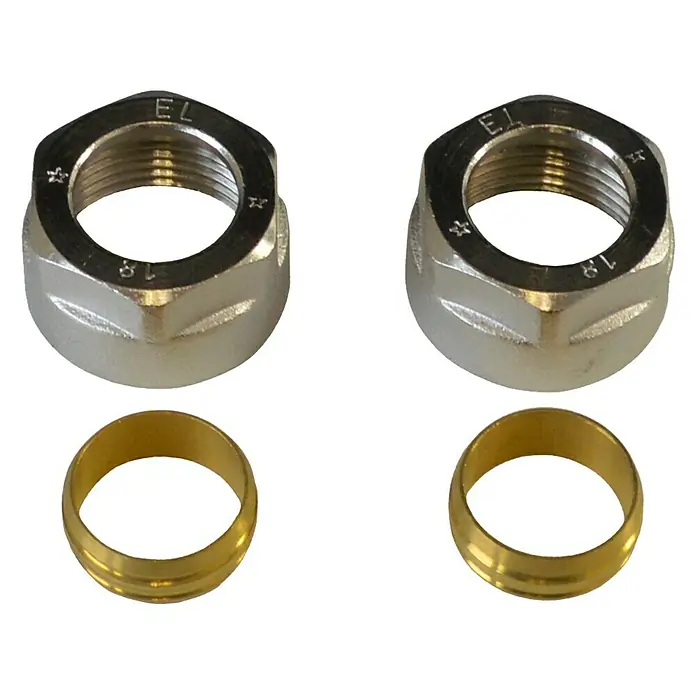 Klemmverschraubung - Rohrdurchmesser: 17 mm, Metall - Ansicht von oben
