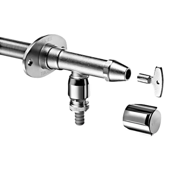Schell Außenwandventil Polar II Set - ¾″ x ½″, Rückflussverhinderer - Vorderansicht