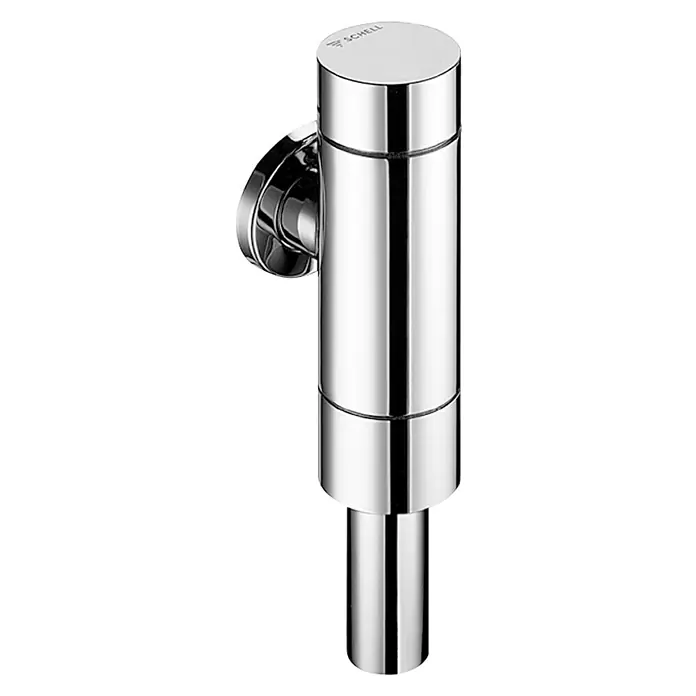 Schell WC-Druckspüler Schellomat Basic mit Serviceabsperrventil - ¾″, Verchromt - Vorderansicht