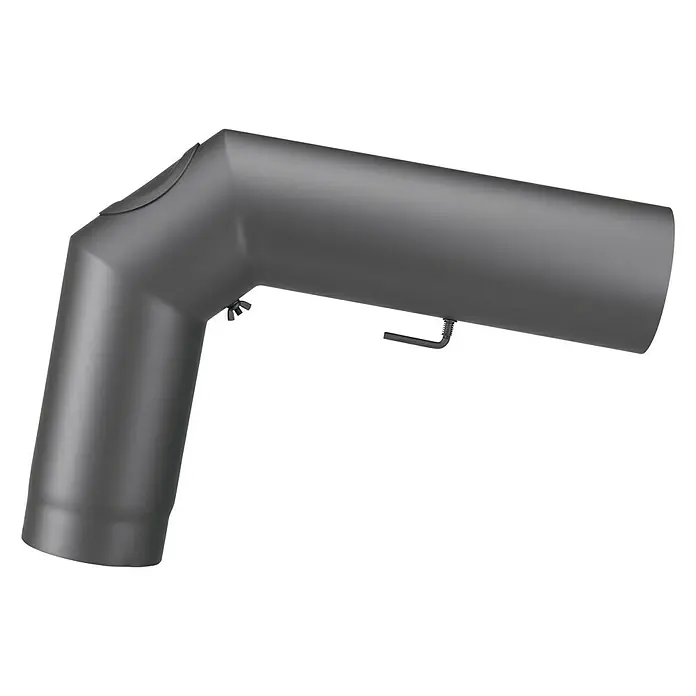 Justus Kaminrohr-Set - Durchmesser: 150 mm, Lackiert, Schwarz - Linke Seitenansicht