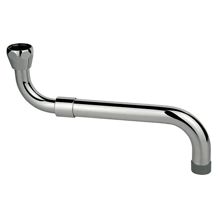 Universal-Auslauf - ¾″, Länge: 28 cm, Chrom - Vorderansicht