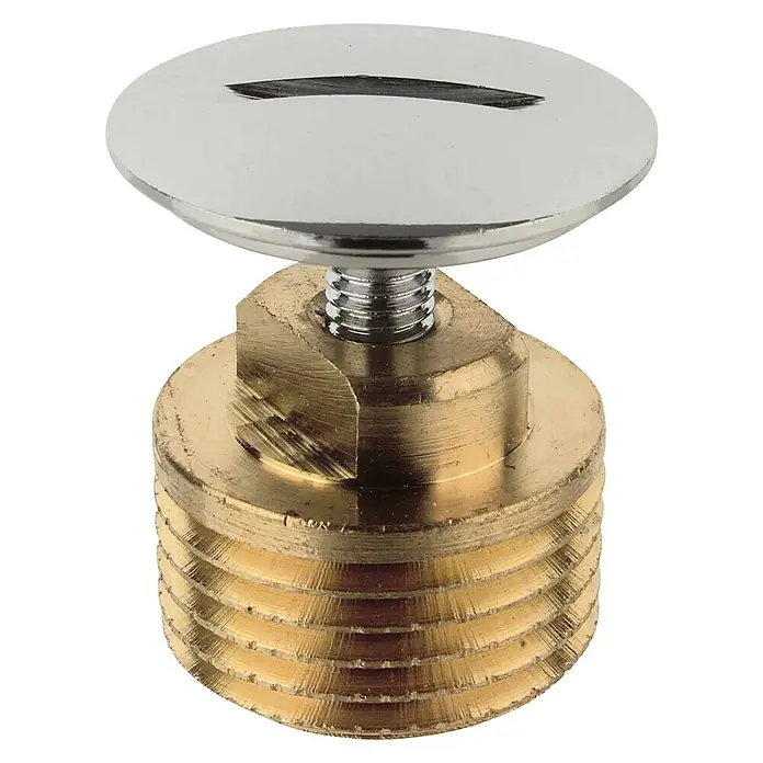 Stopfen - ½″, Messing, Verchromt - Vorderansicht