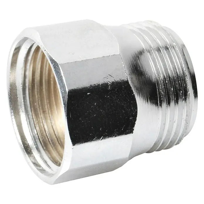 Übergangsstück - M22 x ¾″, Messing, Verchromt - Vorderansicht