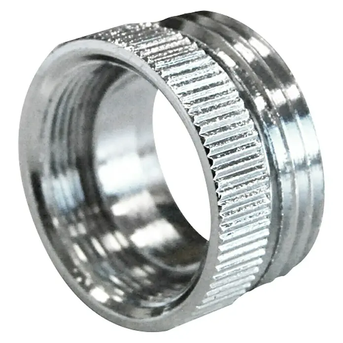 Reduzierstück - Außengewinde: ¾″, Innengewinde: ½″, Messing, Chrom - Vorderansicht