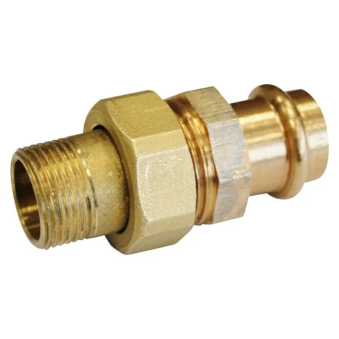 Press-Übergangsmuffe - Durchmesser: 18 mm, Außengewinde: ½″ - Vorderansicht