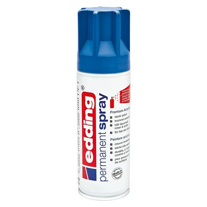 Edding Permanent Spray - Enzianblau, 200 ml - Vorderansicht