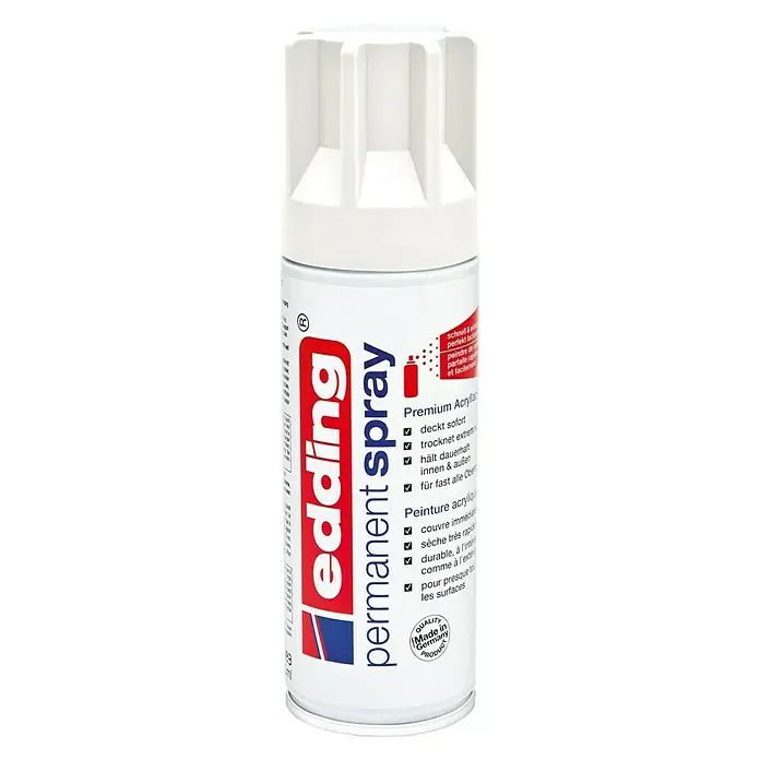 Edding Permanent Spray - Verkehrsweiß, 200 ml - Vorderansicht