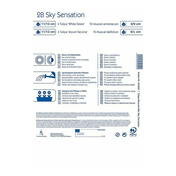 Kiepenkerl Frühlingsblumenzwiebel-Mix Sky Sensation - Arten-Mischung, 28 Stk. - Rückansicht