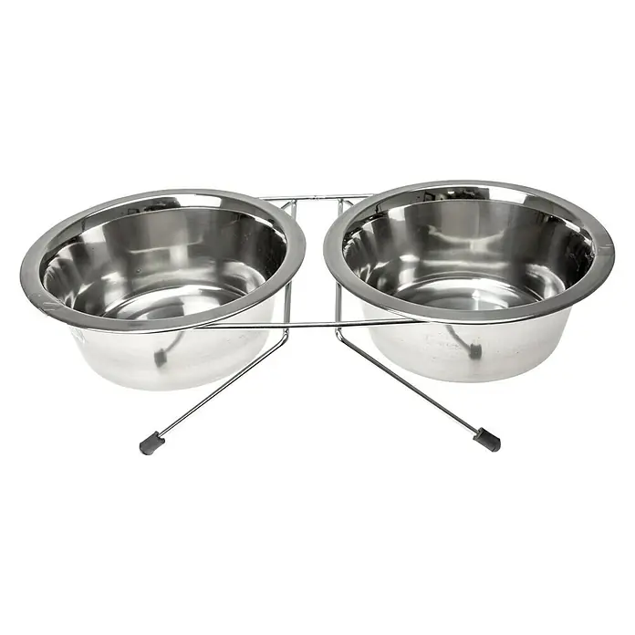Karlie Drink- en voerbak Duo Dinner - Geschikt voor: Honden, Capaciteit: 1.600 ml - Vooraanzicht