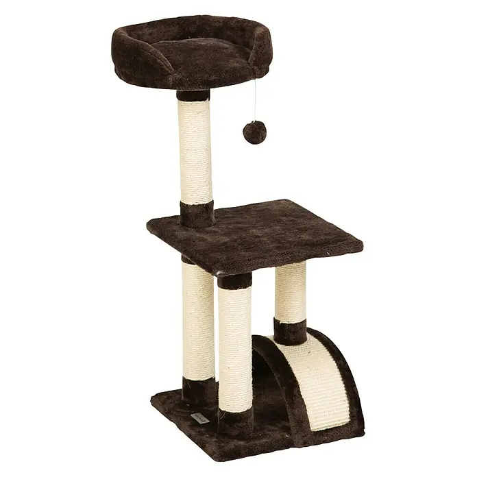 Beeztees Árbol para gatos Tanica - 35 x 35 x 82 cm, Marrón/Beige - Vista frontal