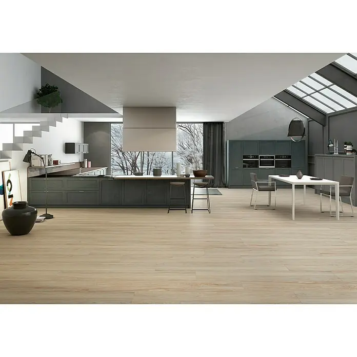 BHS Showroom Pavimento porcelánico Ninsba - 23 x 120 cm, Beige, Rectificado