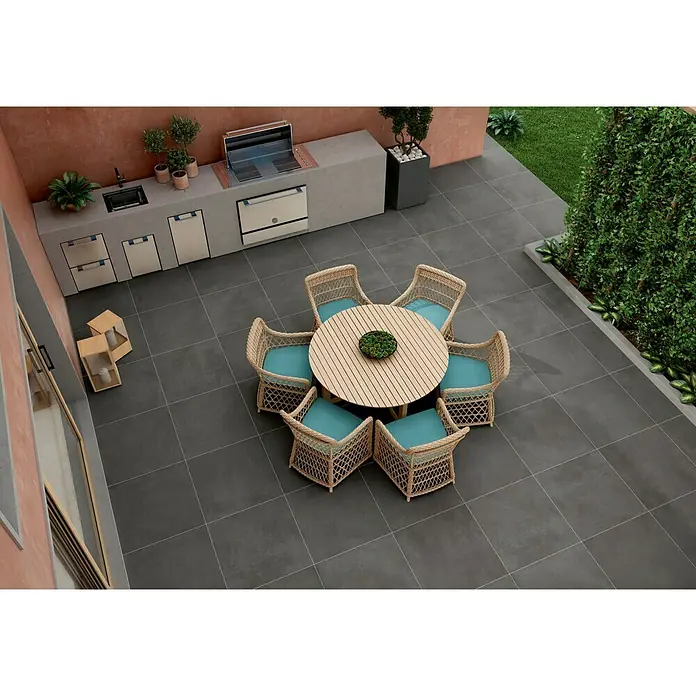 BHS Showroom Pavimento porcelánico Rodano Antislip - 60 x 60 cm, Antracita, Rectificado