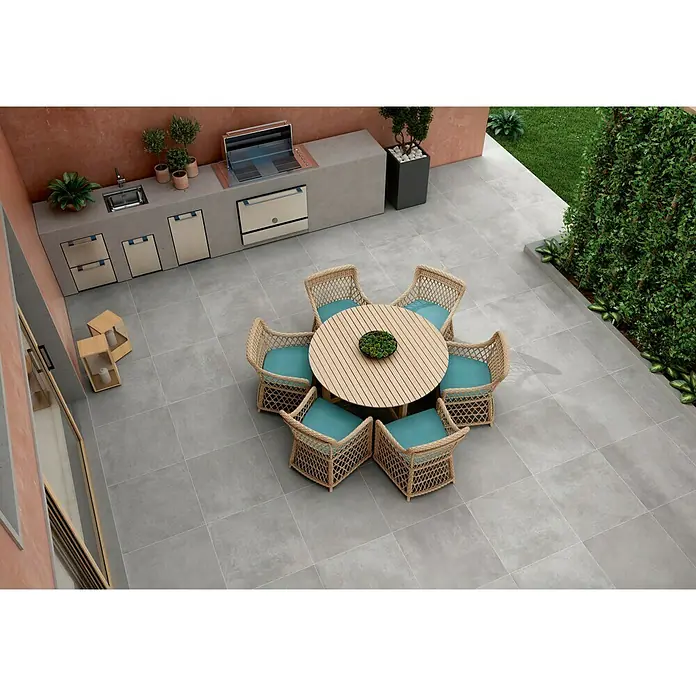 BHS Showroom Pavimento porcelánico Rodano Antislip - 75 x 75 cm, Gris oscuro, Rectificado
