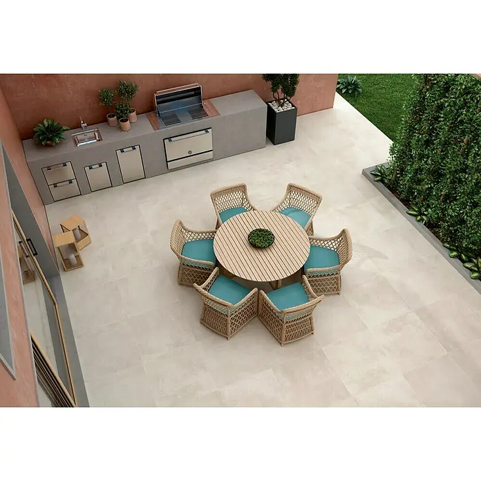 BHS Showroom Pavimento porcelánico Rodano Antislip - 75 x 75 cm, Tiza, Rectificado