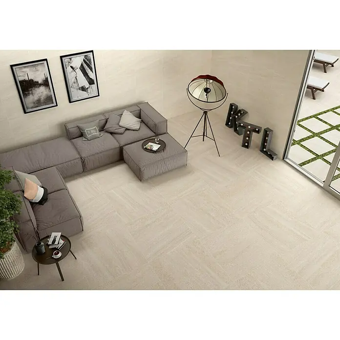 BHS Showroom Pavimento porcelánico Carleen - 37 x 75 cm, Arena, Rectificado
