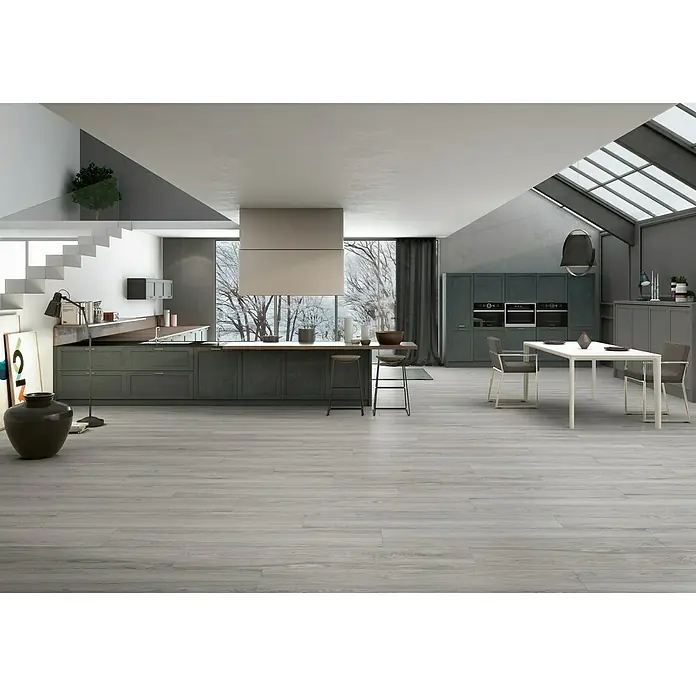 BHS Showroom Pavimento porcelánico Ninsba - 23 x 120 cm, Gris, Rectificado