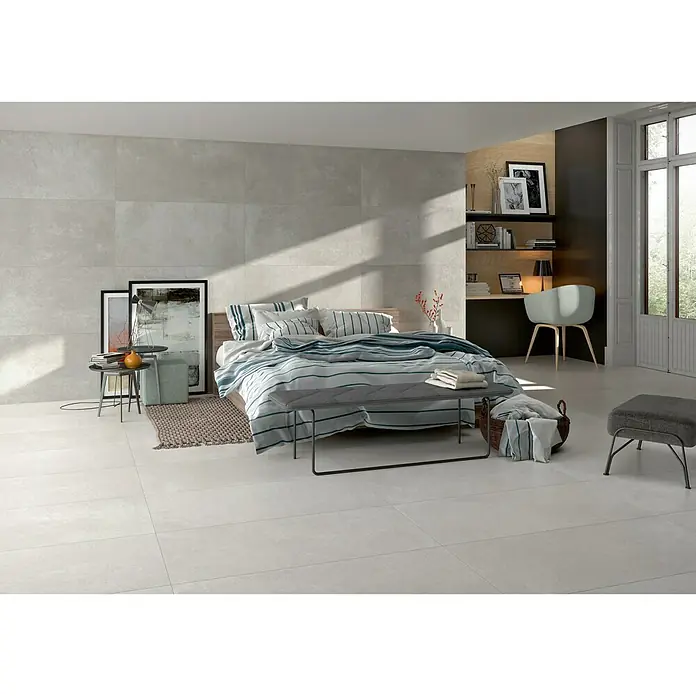 BHS Showroom Pavimento porcelánico Rodano - 60 x 120 cm, Gris claro, Rectificado