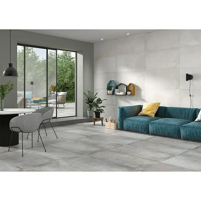BHS Showroom Pavimento porcelánico Suave Stoneage - 60 x 120 cm, Blanco, Rectificado