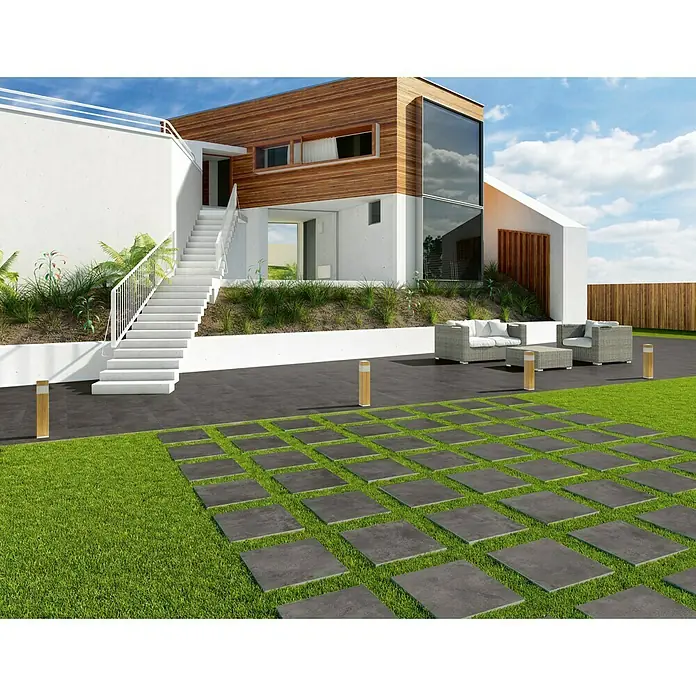BHS Showroom Pavimento porcelánico Rodano Antislip - 60 x 60 cm, Antracita, Rectificado